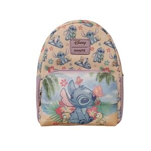 Disney Loungefly‎ Lilo & Stitch Mini Backpack Beach Duck Tropical Floral Print